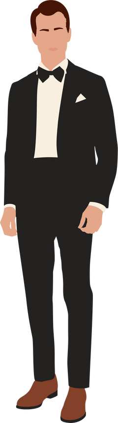 Groom wearing Classic Wedding Suit Illustration