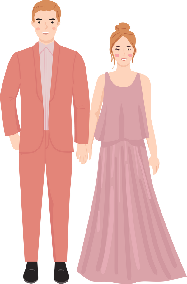Bride and Groom Holding Hands